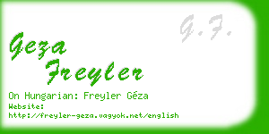 geza freyler business card